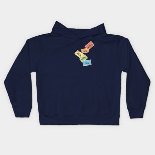 Railway Ticket Mosaic Kids Hoodie